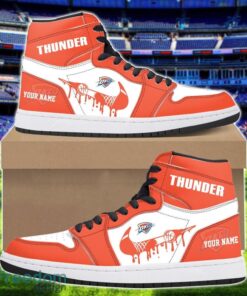 Oklahoma City Thunder Air Jordan 1 Shoes Sport Hightop Sneakers For Men And Women Custom Name Product Photo 1