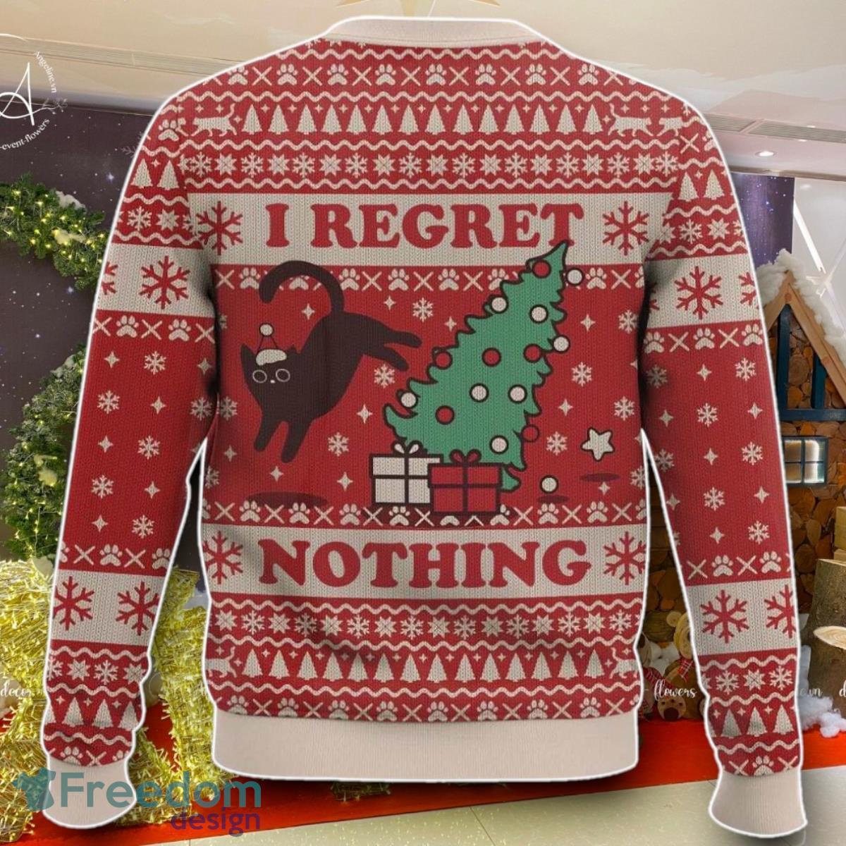 On The Naughty List And I Regret Nothing Cat Christmas Ugly Sweater Unique Gift For Men And Women image On The Naughty List And I Regret Nothing Cat Christmas Ugly Sweater Unique Gift For Men And Women Product Photo 2