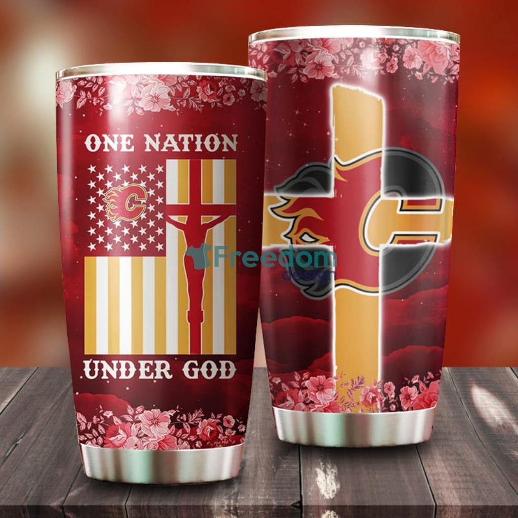 One Nation Under God Calgary Flames NHL Tumbler For Everyone image One Nation Under God Calgary Flames NHL Tumbler For Everyone Product Photo 1