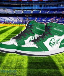 Oregon Ducks Air Jordan 1 Shoes Sport Hightop Sneakers For Men And Women Custom Name Product Photo 2