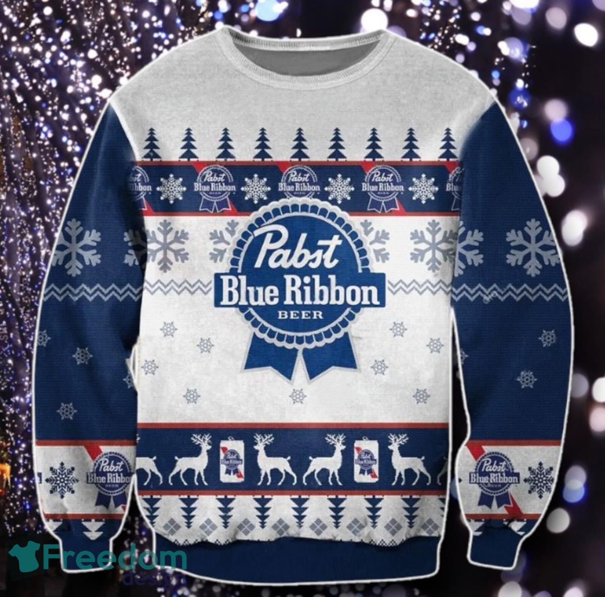 Pabst Blue Ribbon Ugly Sweater Unique Gift Beer Drinking Christmas Limited image Pabst Blue Ribbon Ugly Sweater Unique Gift Beer Drinking Christmas Limited Product Photo 1