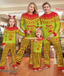 Papa Mama Air Canada Christmas Pattern Family Pajamas Set For Men Women Children
