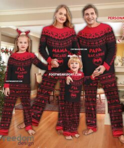 Papa Mama Bacardi Red Beer Ugly Christmas Family Pajamas Set For Adult