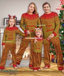 Papa Mama Budweiser Beer Christmas Pattern Pajamas Set Family For Men Women Children