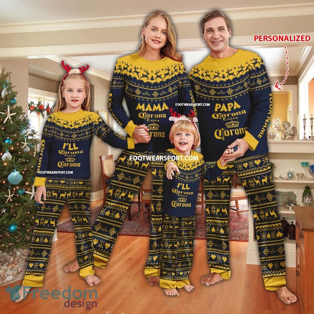 Papa Mama Corona Extra Beer Xmas Pajamas Set Family For Men Women Children image Papa Mama Corona Extra Beer Xmas Pajamas Set Family For Men Women Children - Papa Mama Corona Extra Beer Xmas Pajamas Set Family For Men Women Children