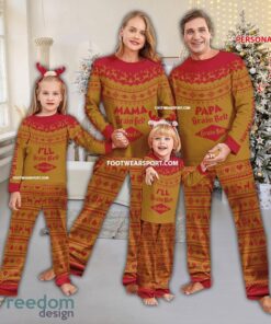 Papa Mama Grain Belt Beer Christmas Pattern Family Pajamas Set For Men Women Children