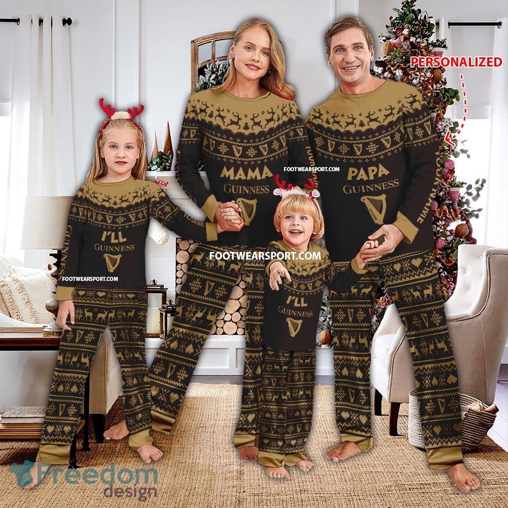 Papa Mama Guinness Beer Ugly Christmas Family Pajamas Set For Adult image Papa Mama Guinness Beer Ugly Christmas Family Pajamas Set For Adult - Papa Mama Guinness Beer Ugly Christmas Family Pajamas Set For Adult