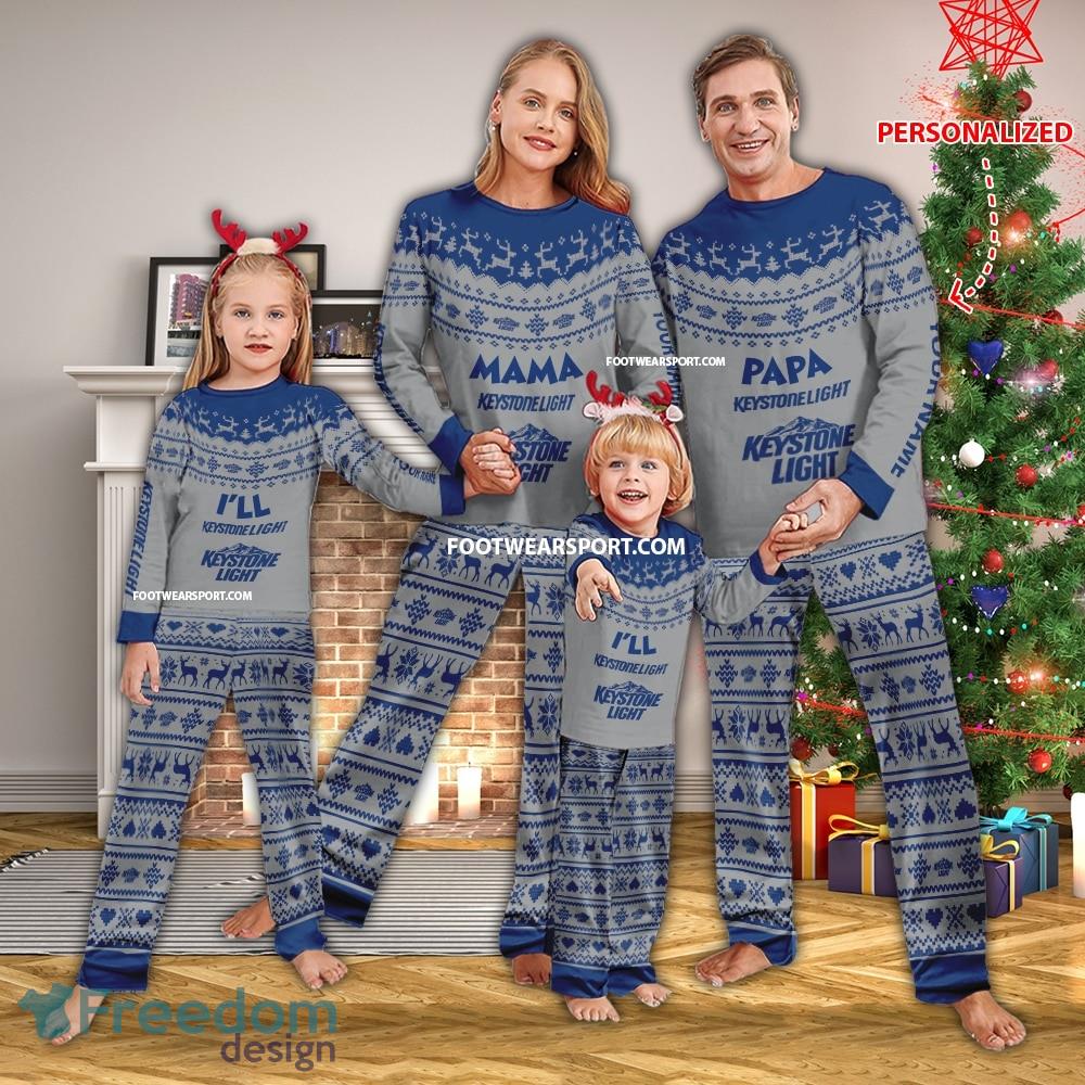 Papa Mama Keystone Light Beer Xmas Family Pajamas Set For Men Women Children image Papa Mama Keystone Light Beer Xmas Family Pajamas Set For Men Women Children - Papa Mama Keystone Light Beer Xmas Family Pajamas Set For Men Women Children