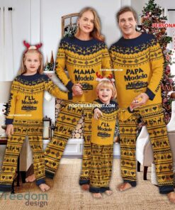 Papa Mama Modelo Beer Xmas Family Pajamas Set For Men Women Children