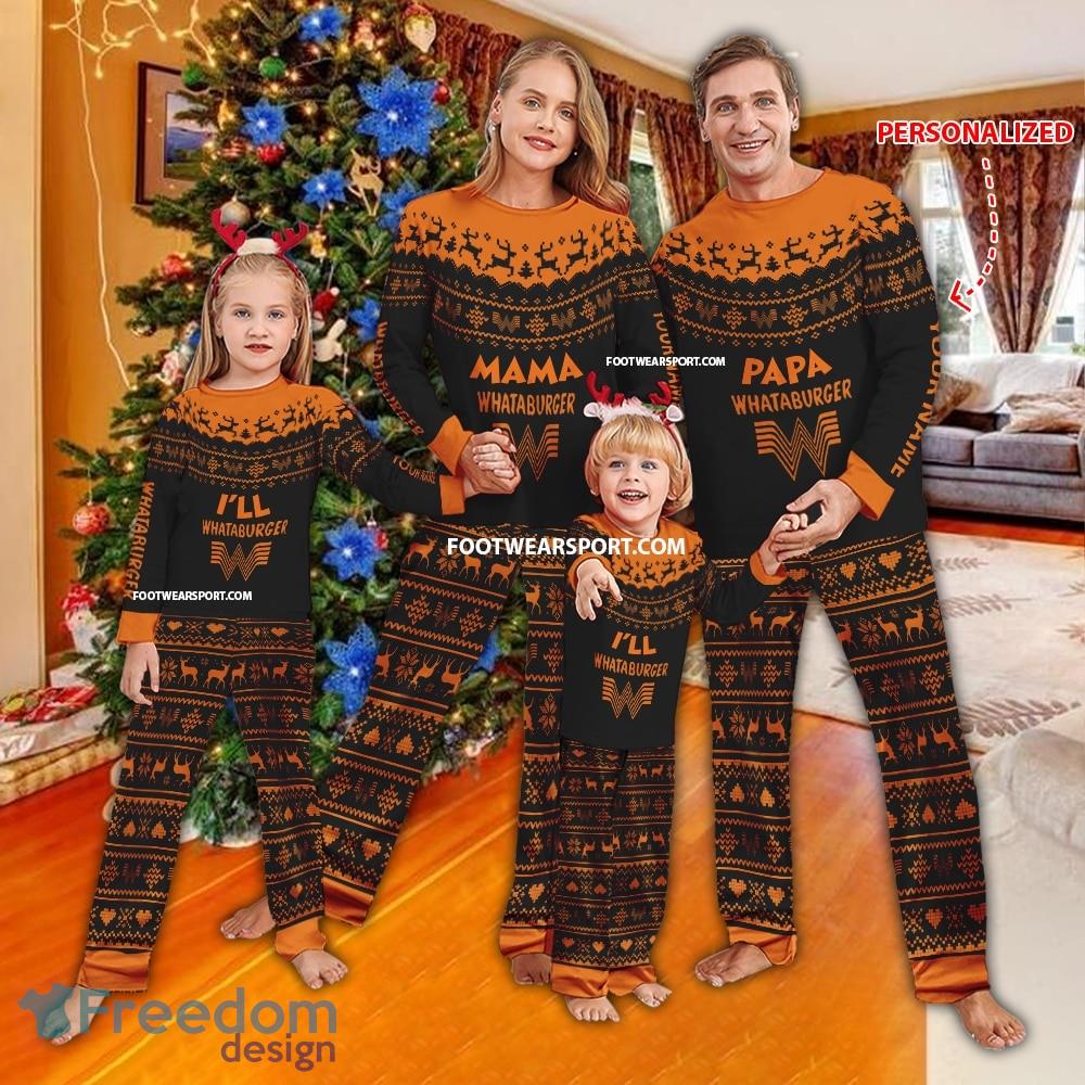 Papa Mama WHATABURGER Pajamas Set Family Gift Christmas image Papa Mama WHATABURGER Pajamas Set Family Gift Christmas - Papa Mama WHATABURGER Pajamas Set Family Gift Christmas