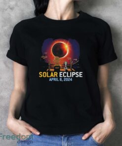 Peanuts Charlie Brown And Snoopy Watching Solar Eclipse April 8, 2024 Shirt - Ladies T-Shirt