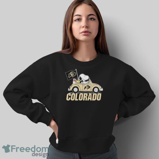 Peanuts Snoopy And Woodstock Colorado Buffaloes On Car Shirt - Sweatshirt