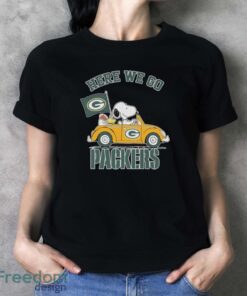 Peanuts Snoopy And Woodstock Here We Go Green Bay Packers Shirt - Ladies T-Shirt