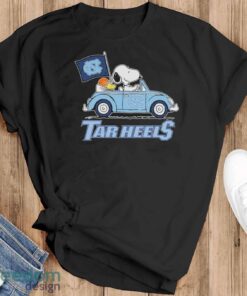 Peanuts Snoopy And Woodstock North Carolina Tar Heels On Car Shirt