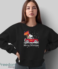 Peanuts Snoopy And Woodstock On Car Advance Auto Parts Merry Christmas Shirt - Sweatshirt