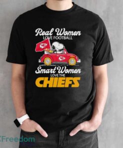 Peanuts Snoopy and Woodstock On Car Real Women Love Football Smart Women Love The Kansas City Chiefs Shirt Product Photo 2