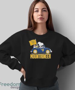 Peanuts Snoopy And Woodstock West Virginia Mountaineers On Car Shirt Product Photo 5