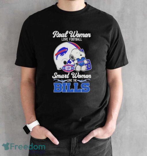 Peanuts Snoopy Real Women Love Football Smart Women Love The Buffalo Bills Shirt Product Photo 2