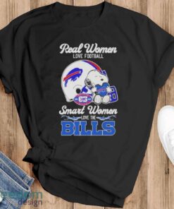 Peanuts Snoopy Real Women Love Football Smart Women Love The Buffalo Bills Shirt Product Photo 1