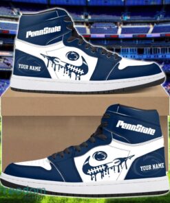 Penn State Nittany Lions Air Jordan 1 Shoes Sport Hightop Sneakers For Men And Women Custom Name Product Photo 1