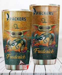 Personalized NFL Green Bay Packers Baby Yoda Custom Name Stainless Steel Tumbler Best Gift