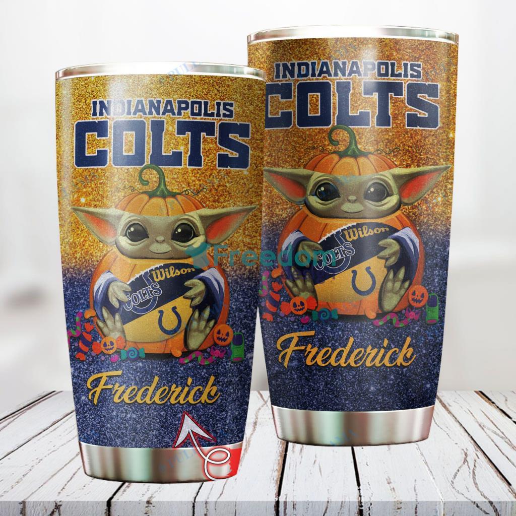 Personalized NFL Indianapolis Colts Baby Yoda Custom Name Stainless Steel Tumbler Best Gift image Personalized NFL Indianapolis Colts Baby Yoda Custom Name Stainless Steel Tumbler Best Gift Product Photo 1