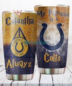 Personalized NFL Indianapolis Colts Harry Potter Always Deathly Hallows Custom Name Stainless Steel Tumbler Best Gift