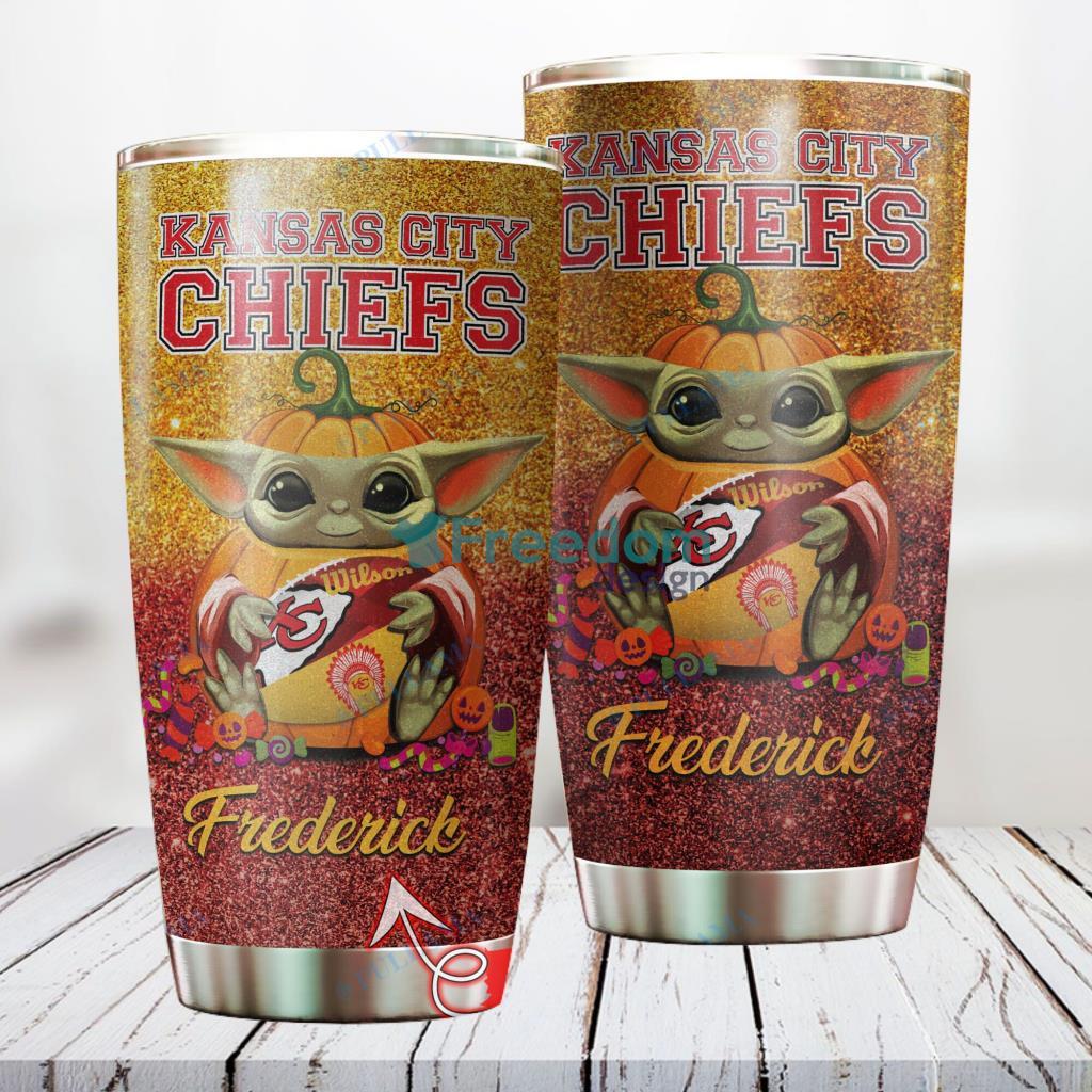 Personalized NFL Kansas City Chiefs Baby Yoda Custom Name Stainless Steel Tumbler Best Gift image Personalized NFL Kansas City Chiefs Baby Yoda Custom Name Stainless Steel Tumbler Best Gift Product Photo 1