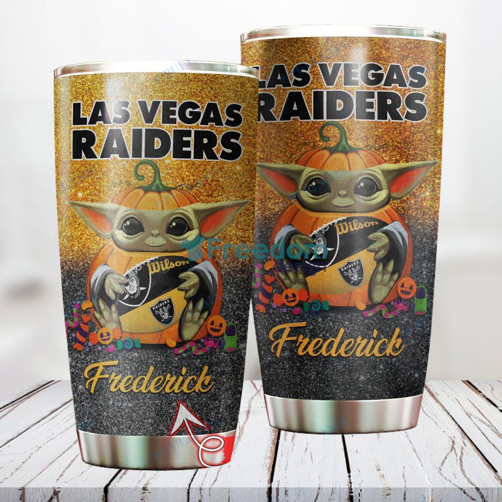 Personalized NFL Las Vegas Raiders Baby Yoda Custom Name Stainless Steel Tumbler Best Gift image Personalized NFL Las Vegas Raiders Baby Yoda Custom Name Stainless Steel Tumbler Best Gift Product Photo 1