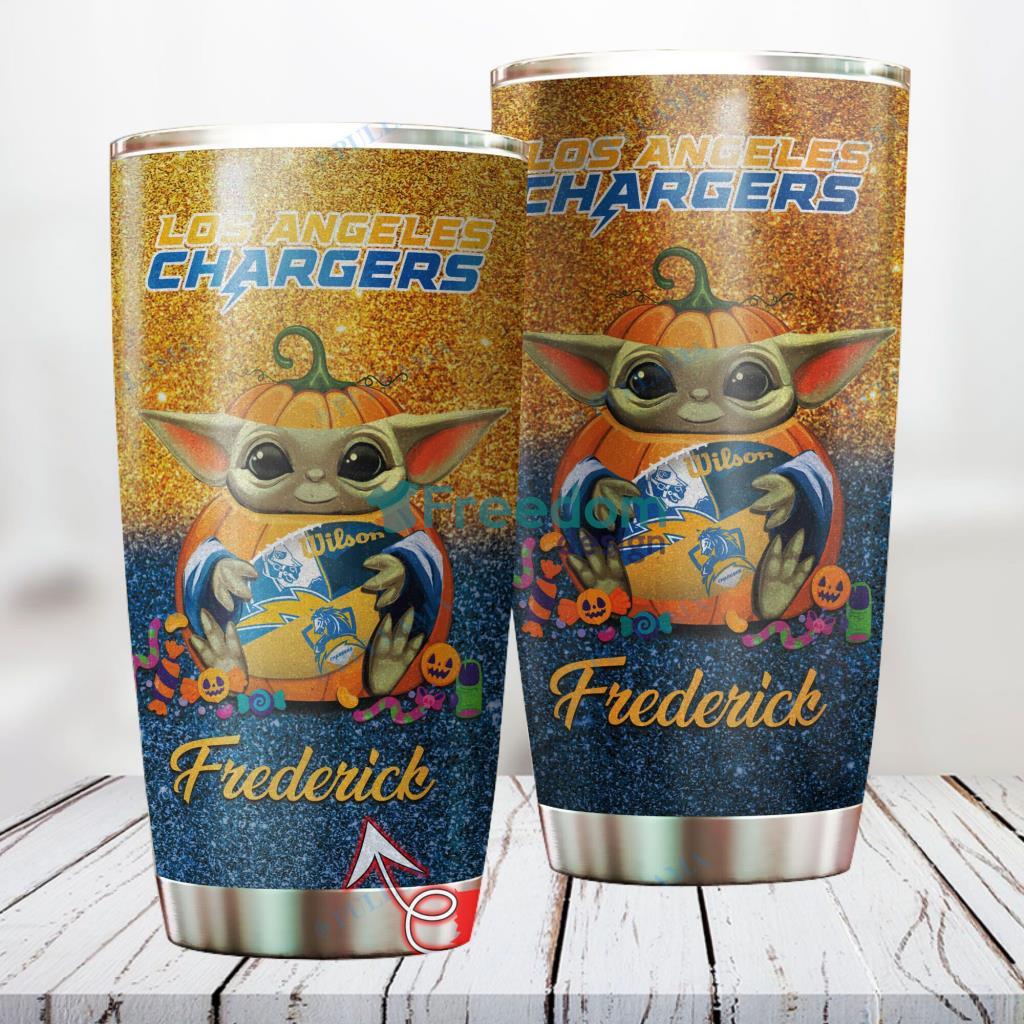 Personalized NFL Los Angeles Chargers Baby Yoda Custom Name Stainless Steel Tumbler Best Gift image Personalized NFL Los Angeles Chargers Baby Yoda Custom Name Stainless Steel Tumbler Best Gift Product Photo 1