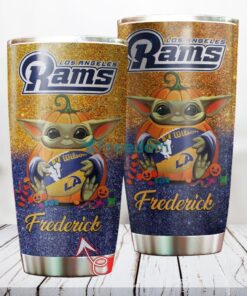 Personalized NFL Los Angeles Rams Baby Yoda Custom Name Stainless Steel Tumbler Best Gift
