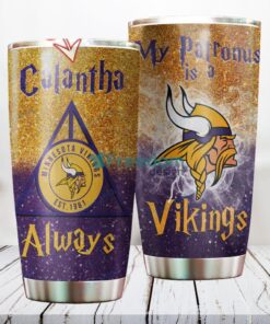 Personalized NFL Minnesota Vikings Harry Potter Always Deathly Hallows Custom Name Stainless Steel Tumbler Best Gift