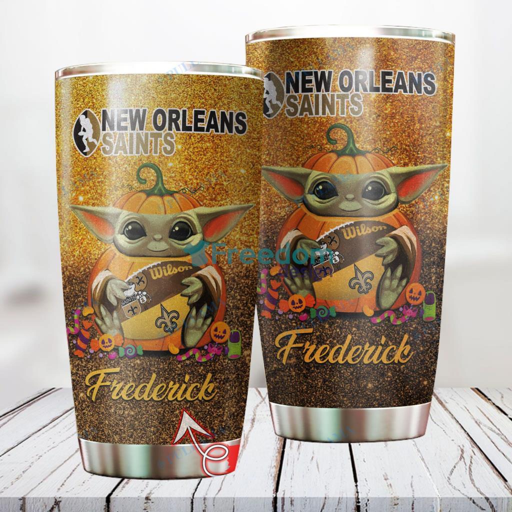 Personalized NFL New Orleans Saints Baby Yoda Custom Name Stainless Steel Tumbler Best Gift image Personalized NFL New Orleans Saints Baby Yoda Custom Name Stainless Steel Tumbler Best Gift Product Photo 1