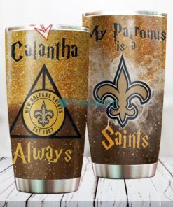 Personalized NFL New Orleans Saints Harry Potter Always Deathly Hallows Custom Name Stainless Steel Tumbler Best Gift