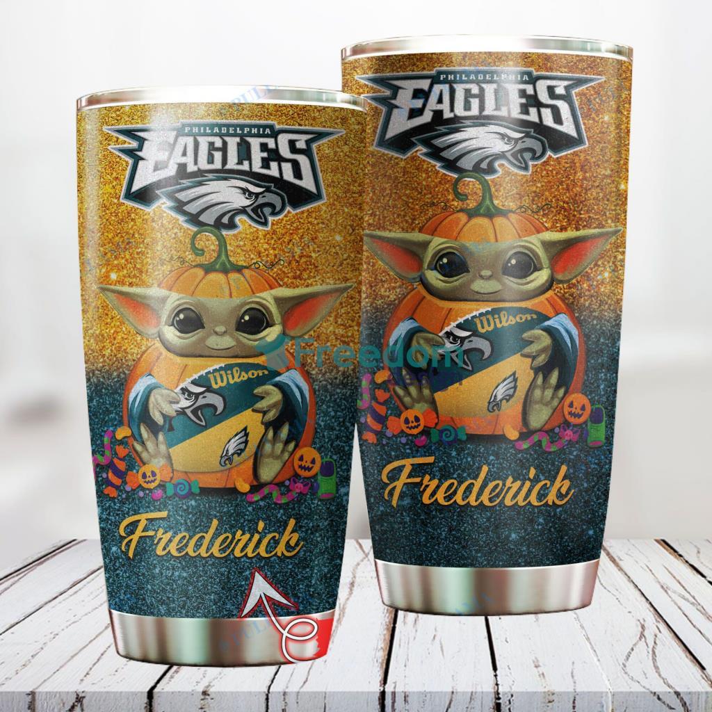Personalized NFL Philadelphia Eagles Baby Yoda Custom Name Stainless Steel Tumbler Best Gift image Personalized NFL Philadelphia Eagles Baby Yoda Custom Name Stainless Steel Tumbler Best Gift Product Photo 1