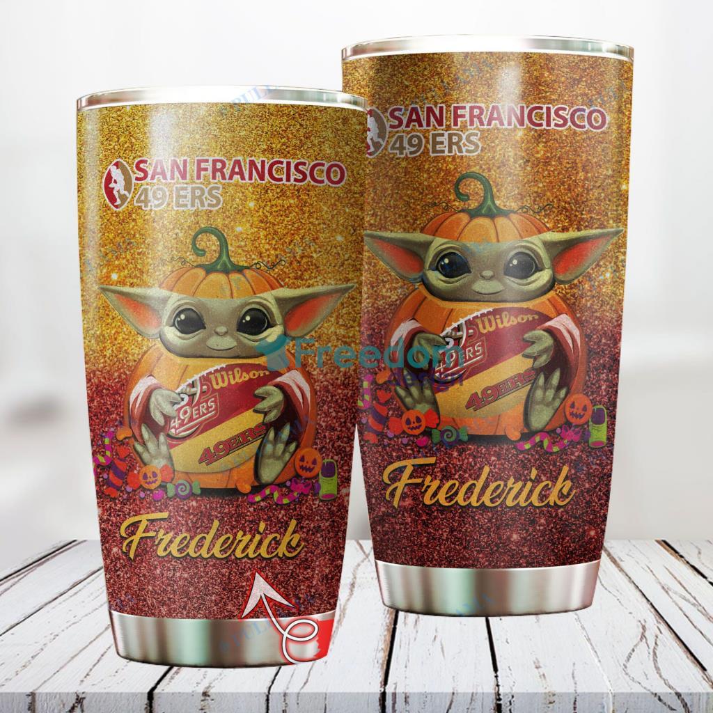 Personalized NFL San Francisco 49ers Baby Yoda Custom Name Stainless Steel Tumbler Best Gift image Personalized NFL San Francisco 49ers Baby Yoda Custom Name Stainless Steel Tumbler Best Gift Product Photo 1