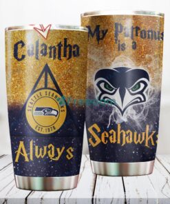 Personalized NFL Seattle Seahawks Harry Potter Always Deathly Hallows Custom Name Stainless Steel Tumbler Best Gift