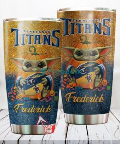 Personalized NFL Tennessee Titans Baby Yoda Custom Name Stainless Steel Tumbler Best Gift