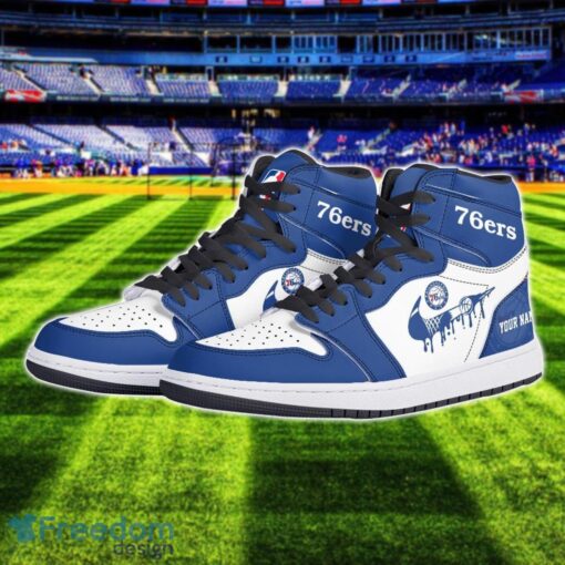 Philadelphia 76ers Air Jordan 1 Shoes Sport Hightop Sneakers For Men And Women Custom Name Product Photo 2