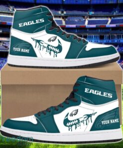 Philadelphia Eagles Air Jordan 1 Shoes Sport Hightop Sneakers For Men And Women Custom Name Product Photo 1