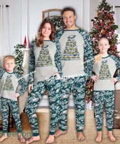 Philadelphia Eagles Christmas Tree Xmas Pajamas Set Family For Adult
