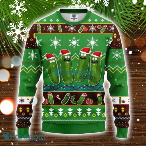 Pickle Rick Rick And Morty Ugly Christmas Sweater Green 1 Amazing Gift Idea Christmas Gift Product Photo 1