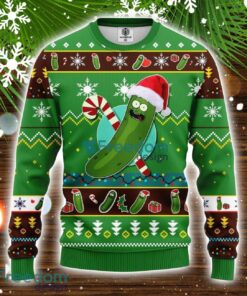 Pickle Rick Rick And Morty Ugly Christmas Sweater Green 2 Amazing Gift Idea Christmas Gift Product Photo 1