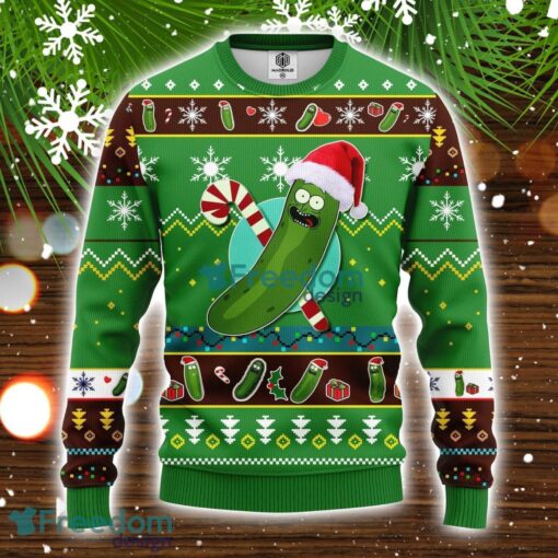 Pickle Rick Rick And Morty Ugly Christmas Sweater Green 2 Amazing Gift Idea Christmas Gift Product Photo 1