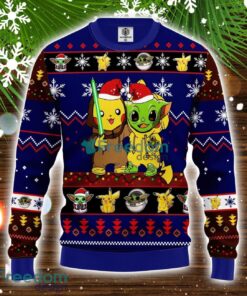 Pikachu And Yoda Ugly Christmas Sweater Blue 1 Amazing Gift Idea Christmas Gift