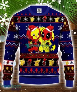 Pikachu Deadpool Christmas Sweater Blue 1 Amazing Gift Idea Christmas Gift