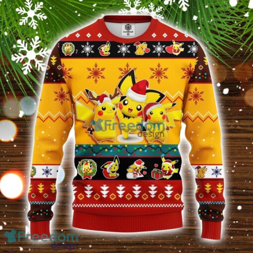 Pikachu Pokemon Ugly Christmas Sweater Yellow 1 Amazing Gift Idea Christmas Gift Product Photo 1