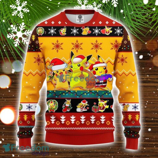 Pikachu Pokemon Ugly Christmas Sweater Yellow 2 Amazing Gift Idea Christmas Gift Product Photo 1