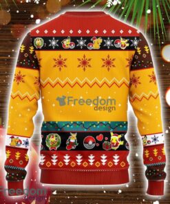 Pikachu Pokemon Ugly Christmas Sweater Yellow 3 Amazing Gift Idea Christmas Gift Product Photo 2