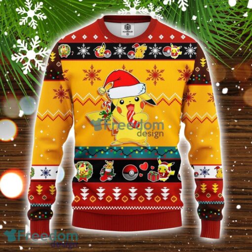 Pikachu Pokemon Ugly Christmas Sweater Yellow 3 Amazing Gift Idea Christmas Gift Product Photo 1